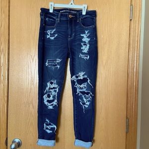American Eagle Patched Ripped Distressed Jeans Women’s size 6